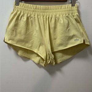 ALO Yoga Yellow Athletic Shorts with Elastic Waistband